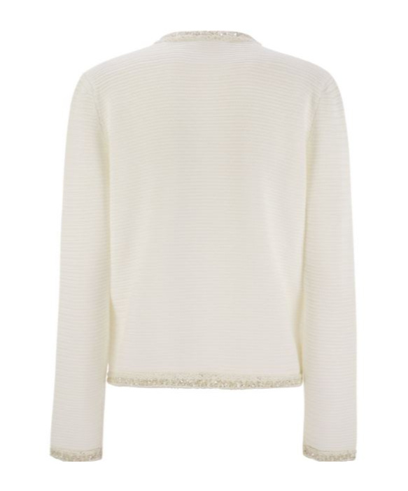 Fabiana Filippi Sequin-trim Pointelle Knit Cardigan
