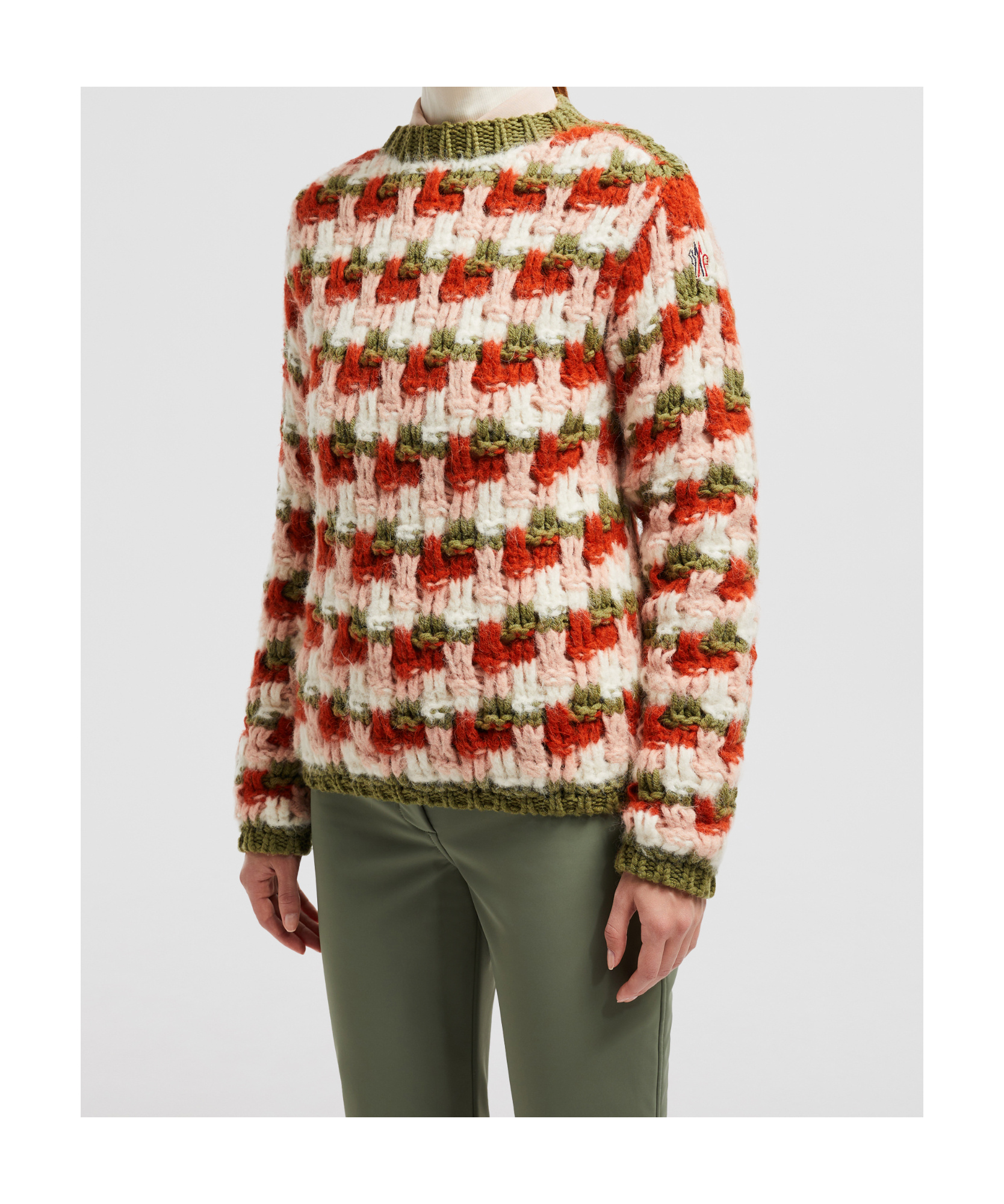 Moncler Round Neck Sweater In Multicolor