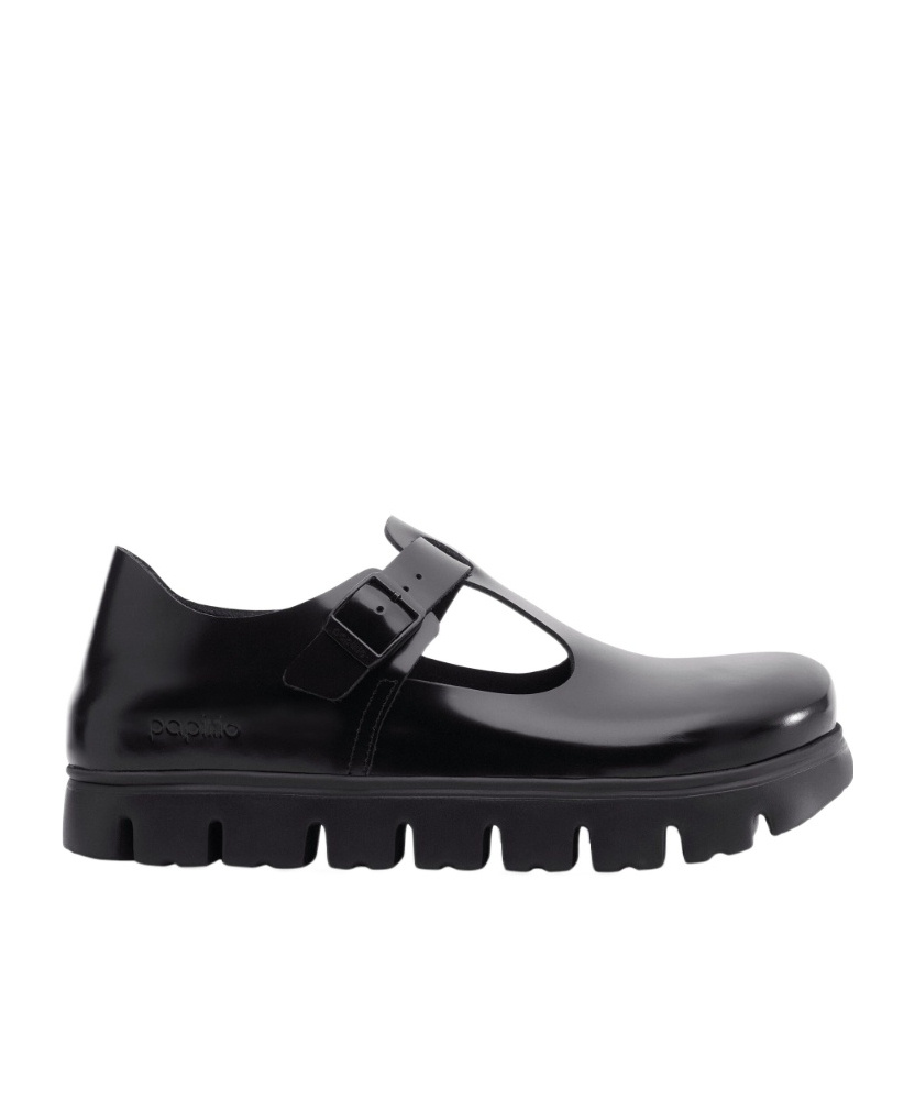 Birkenstock Round Toe Ankle Strap Flats In Black