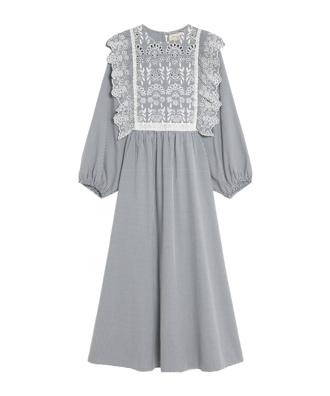 Weekend Max Mara Vichy Embroidered Dress In Blue