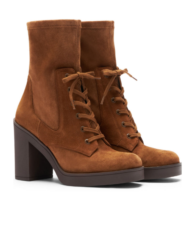Shop Stuart Weitzman Thick Heeled Short Boots In Brown