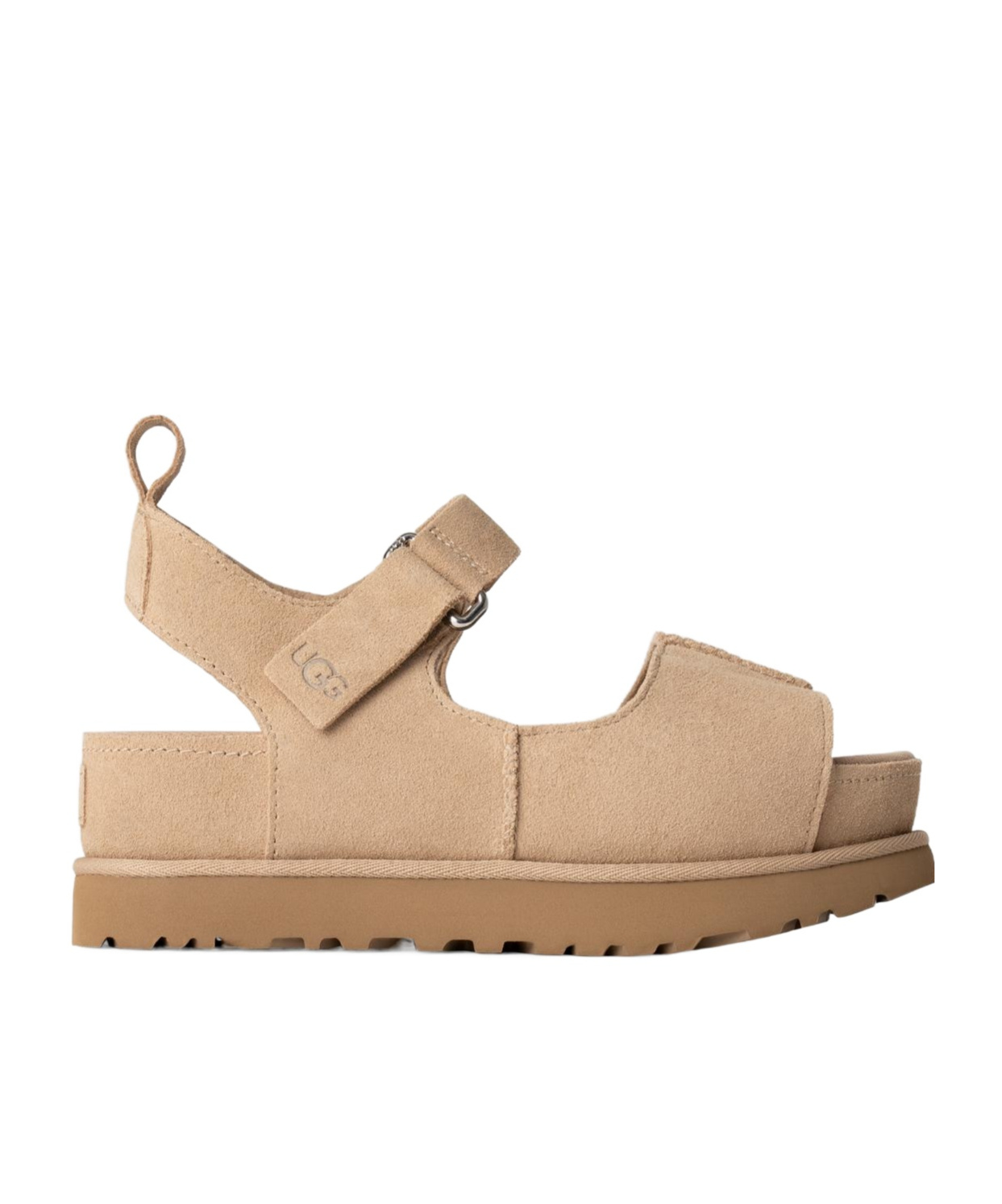 Ugg Womens Goldenstar Hi Suede Platform Sandals Beige Eur 40 / 7 Uk In Nude