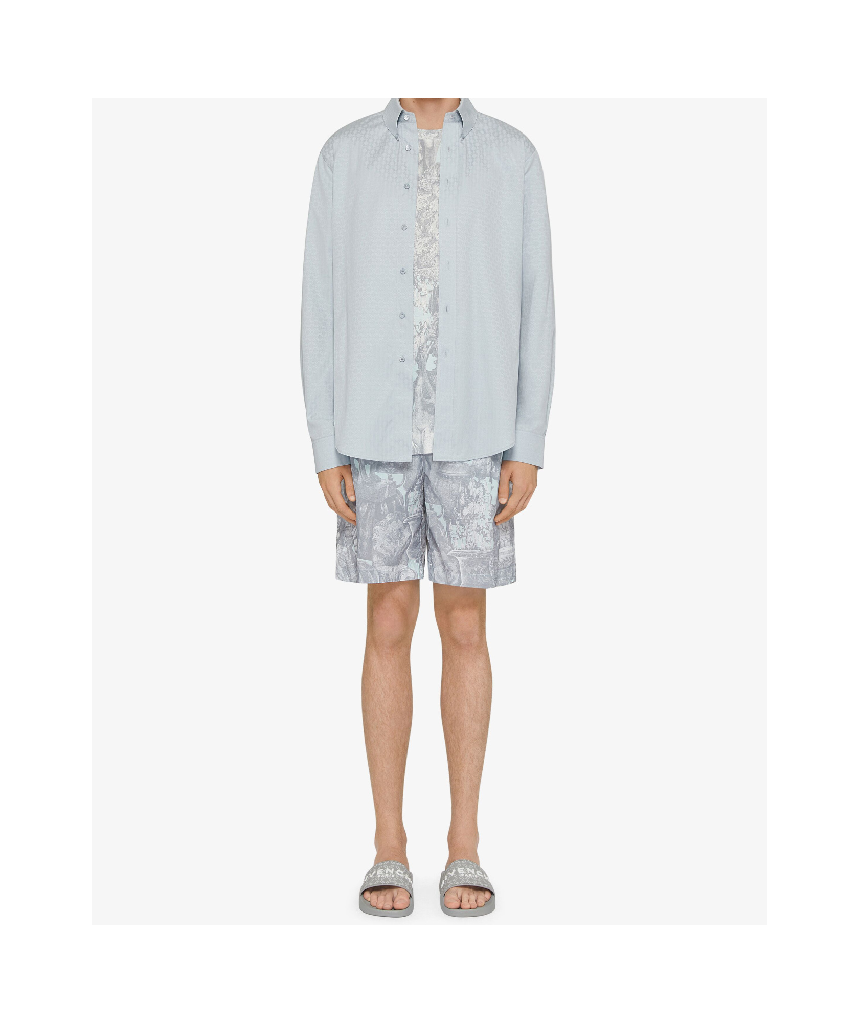 Givenchy Long-sleeved Patterned Shirt In White
