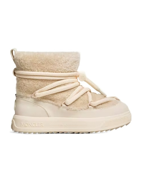 Moncler Altive Mid Teddy Snow Boots In Neutral