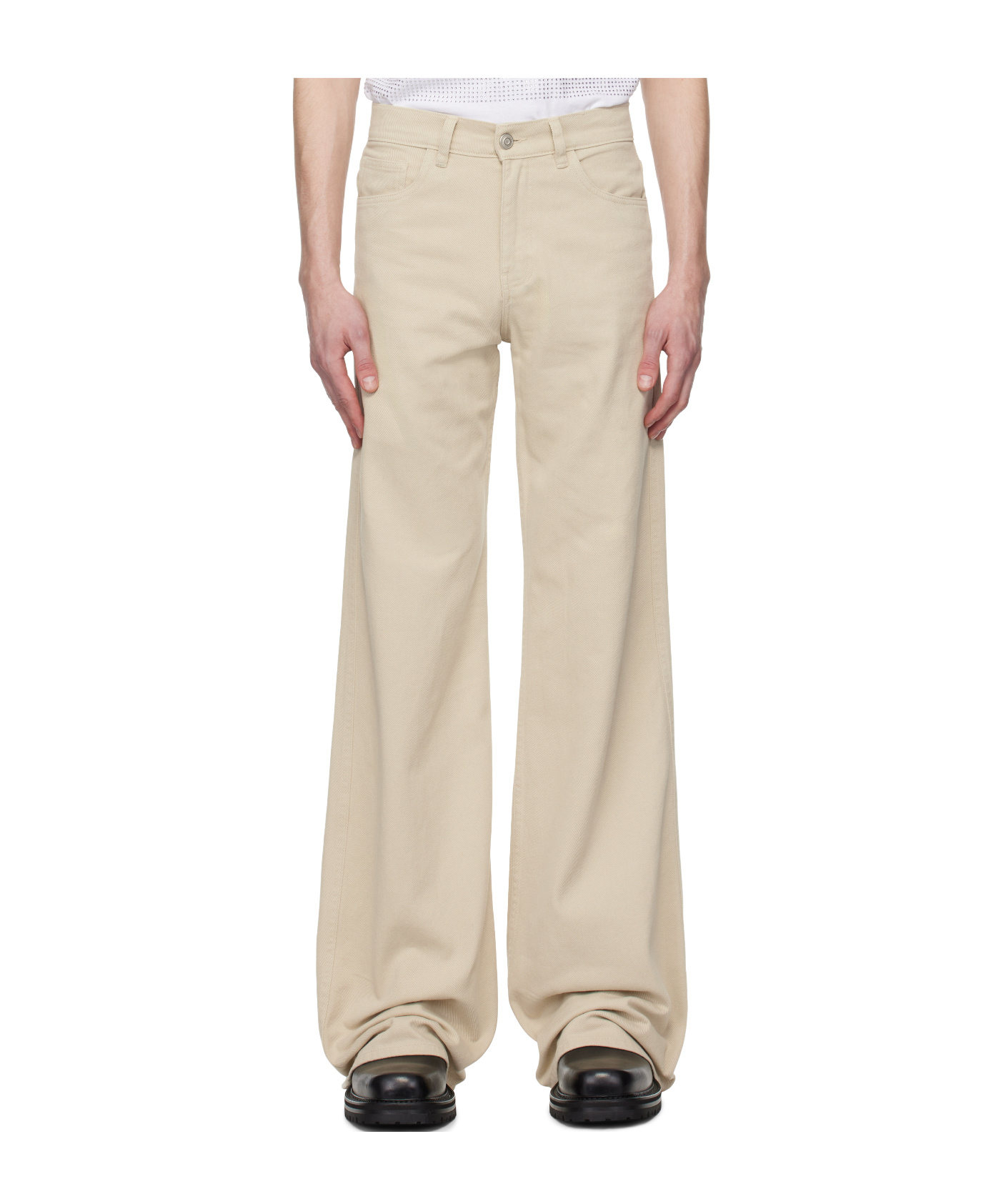 Coperni Wide Leg Jeans In Nude