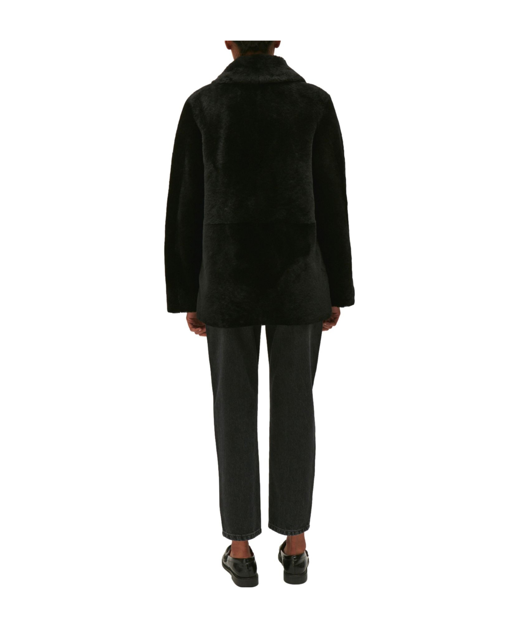 Claudie Pierlot Lapel Zipper Fur In Black
