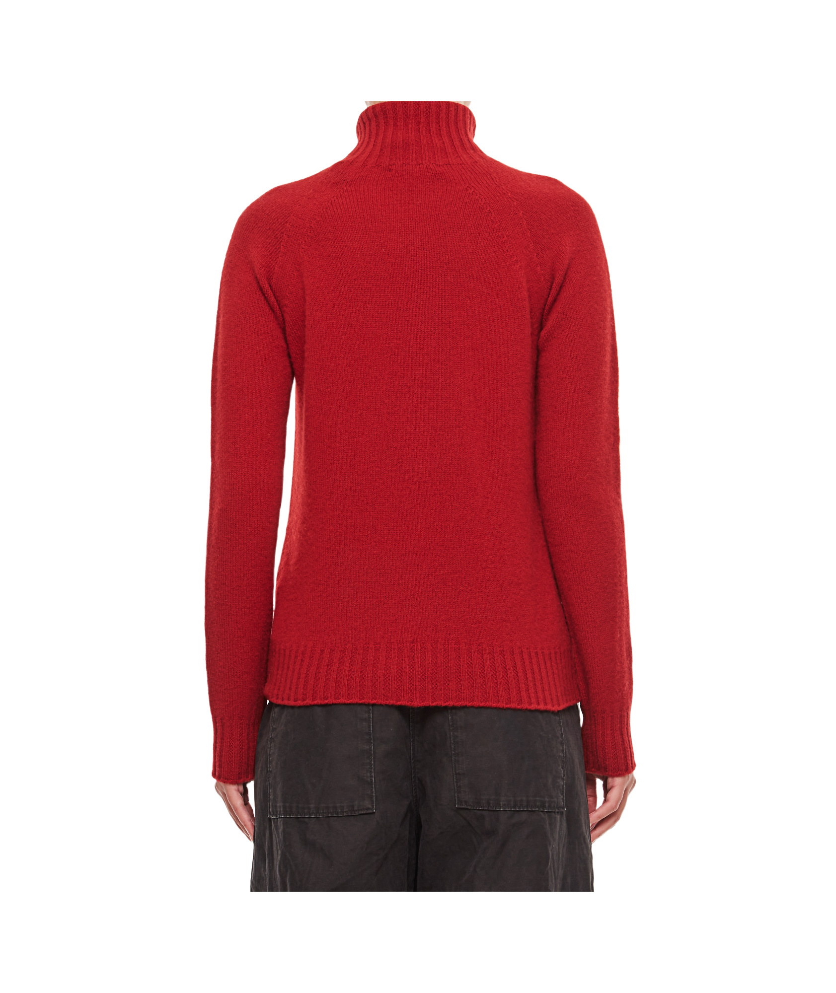 Drumohr Lamswool Turtleneck Sweater In Red