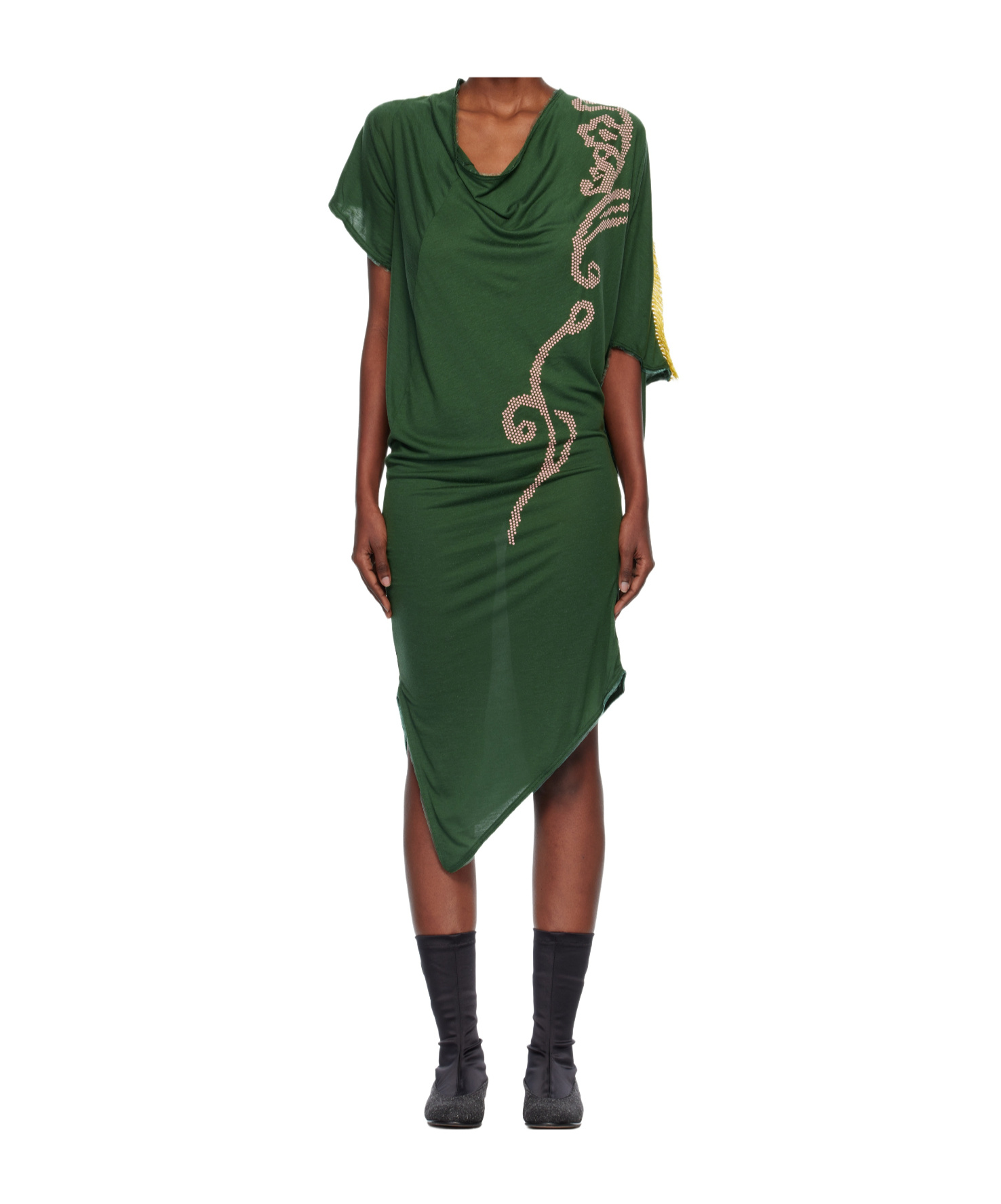 Kiko Kostadinov Green Ziggy Midi Dress In Green
