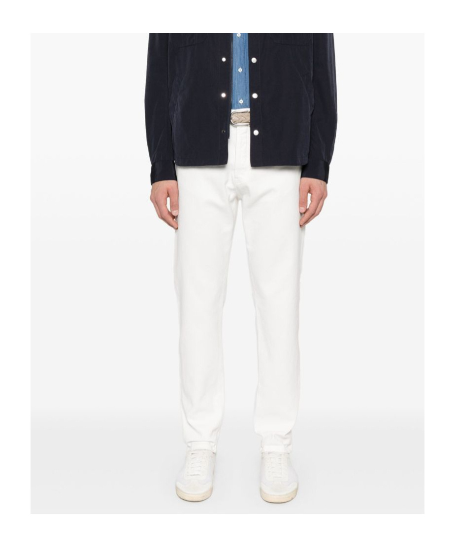 Brunello Cucinelli Belt-loop Jeans In White