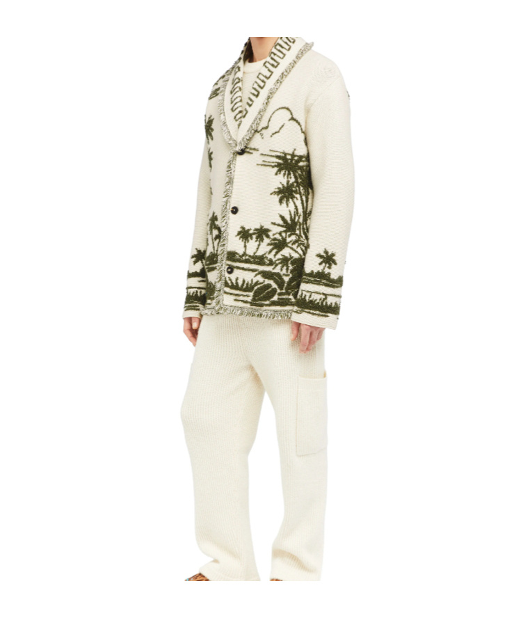 Alanui Palm-tree Fringed Cardigan In Multi
