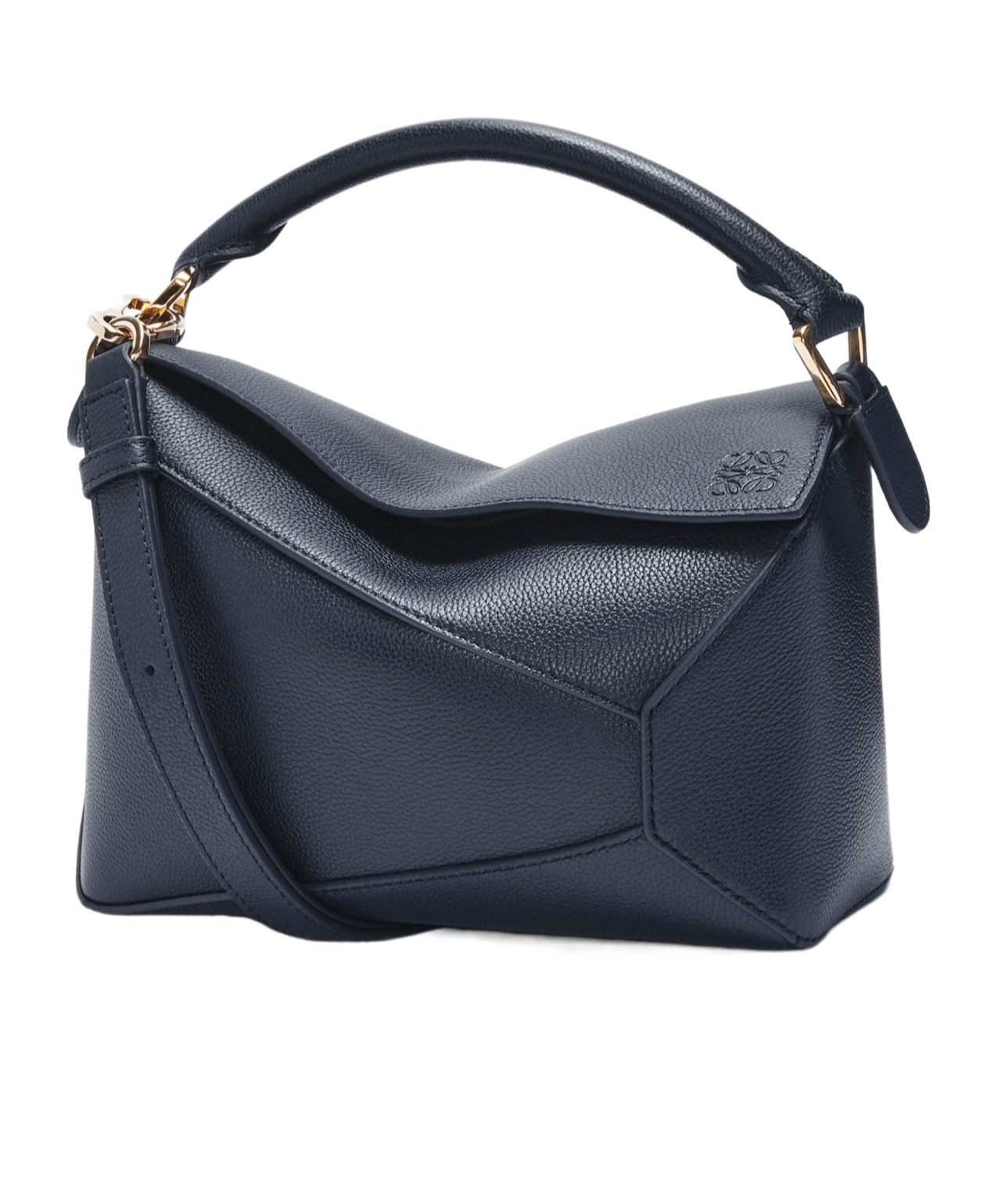 Loewe Puzzle Edge Small Shoulder Bag In Leather In Black