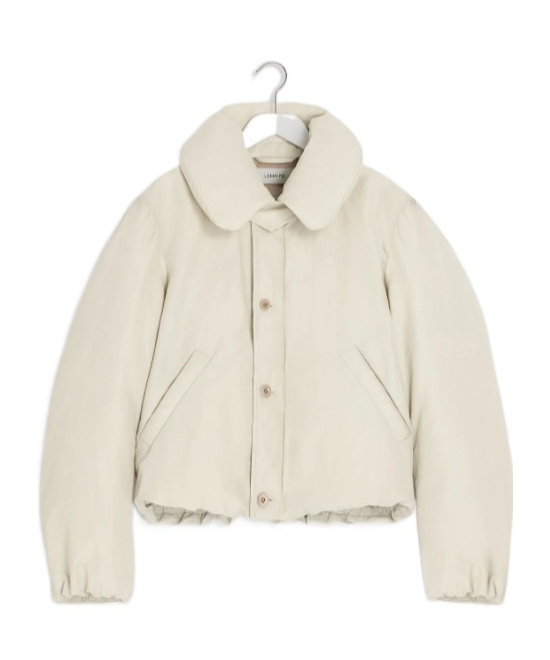 Lemaire Short Puffer Blouson In Burgundy