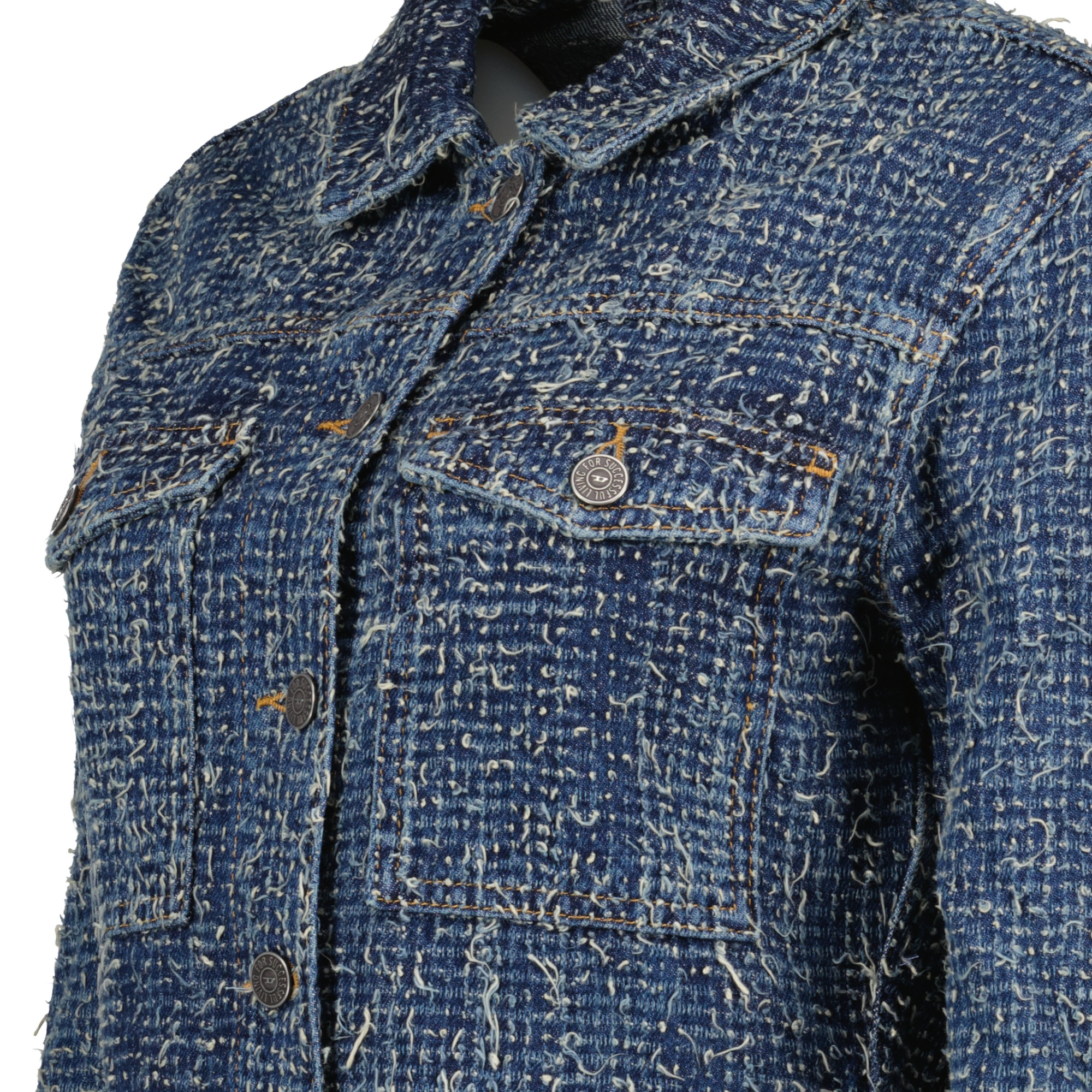 Diesel De-atel-s Cropped Denim Jacket In Blue
