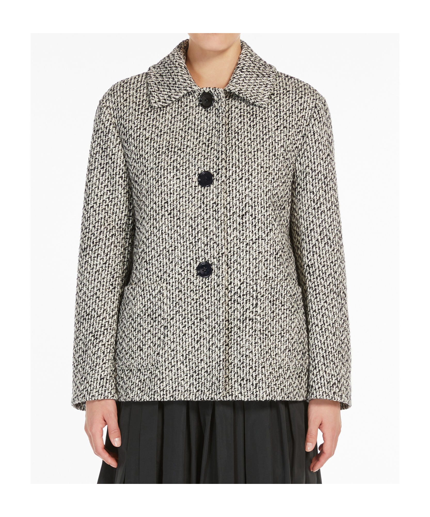 Max Mara Lapel Long-sleeved Coat In Black