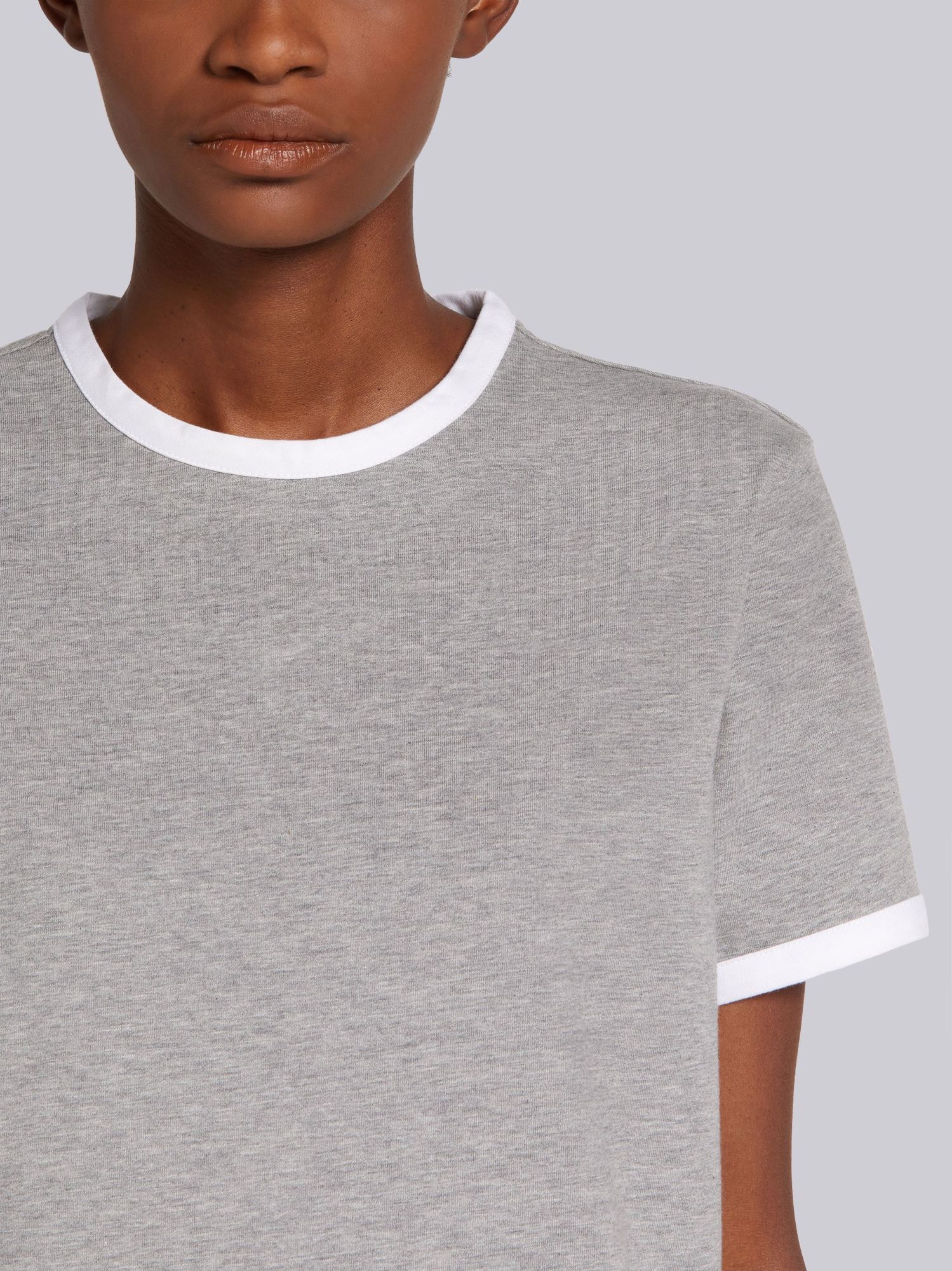 Thom Browne "ringer" T-shirt – Light Grey In Gray