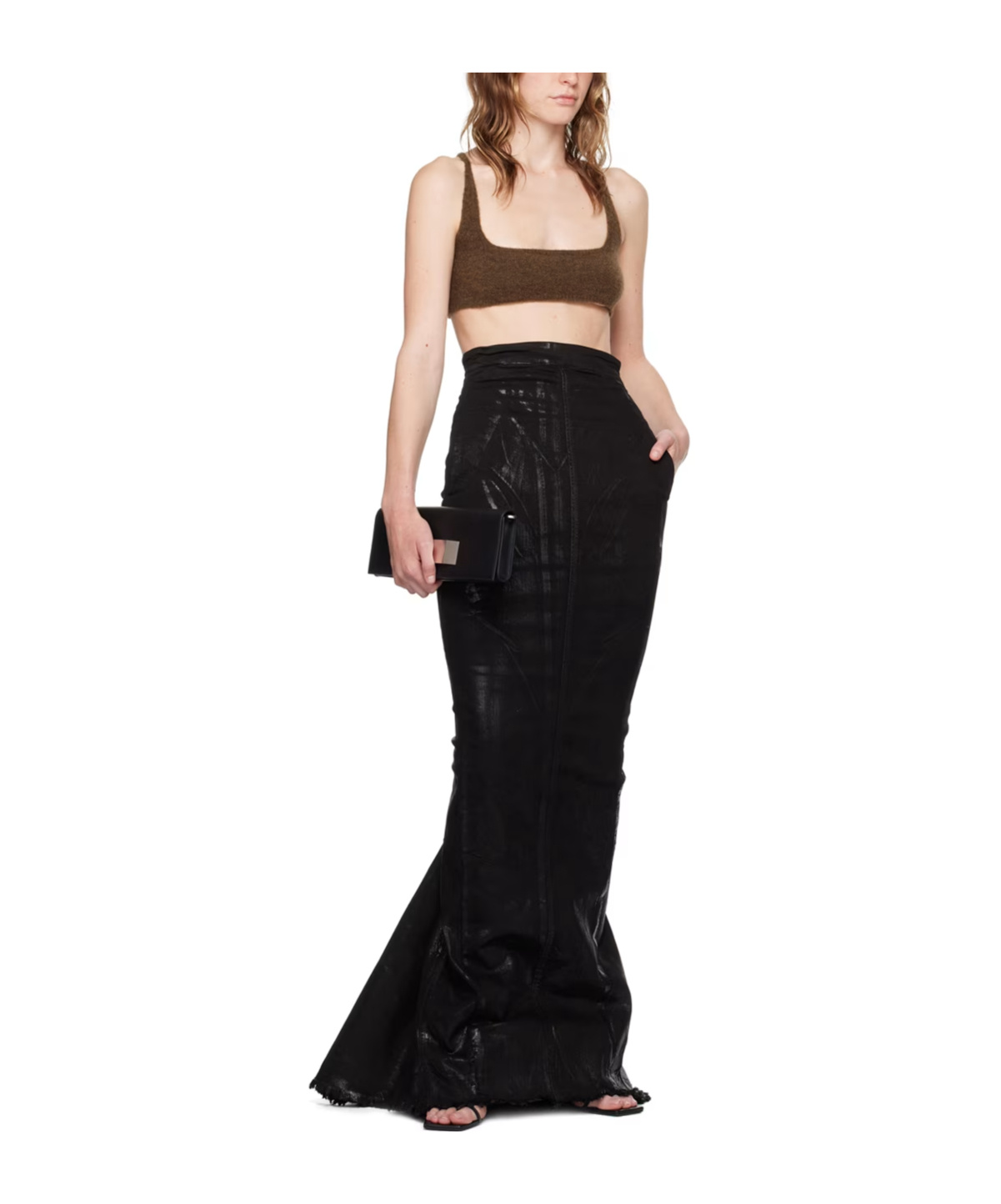 Rick Owens Brown Porterville Unhorny Tank Top In Black
