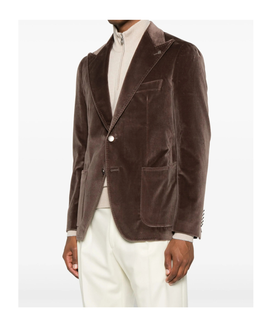 Tagliatore Long-sleeved Suit Jacket In Brown