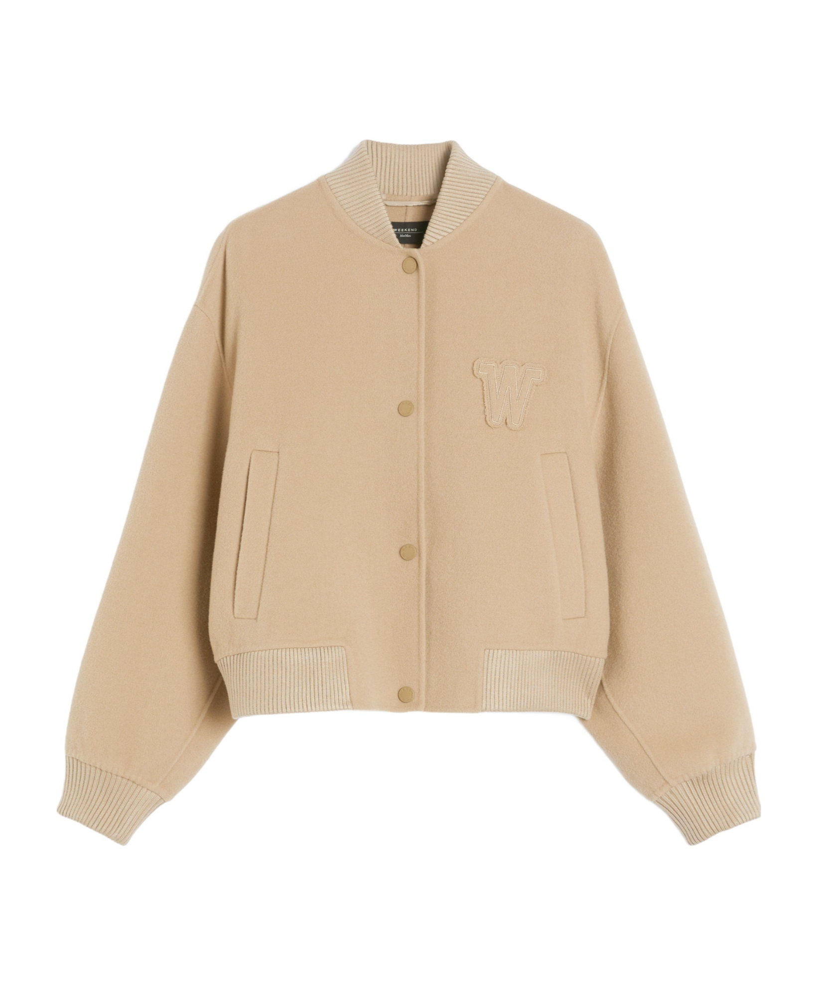 Weekend Max Mara Patch-detail Wool-blend Jacket In Neutral