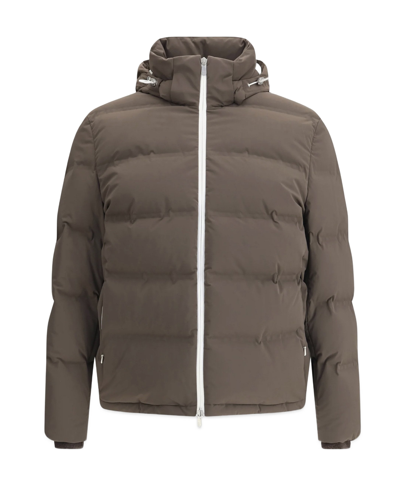 Brunello Cucinelli Long Sleeve Cotton Coat In Brown
