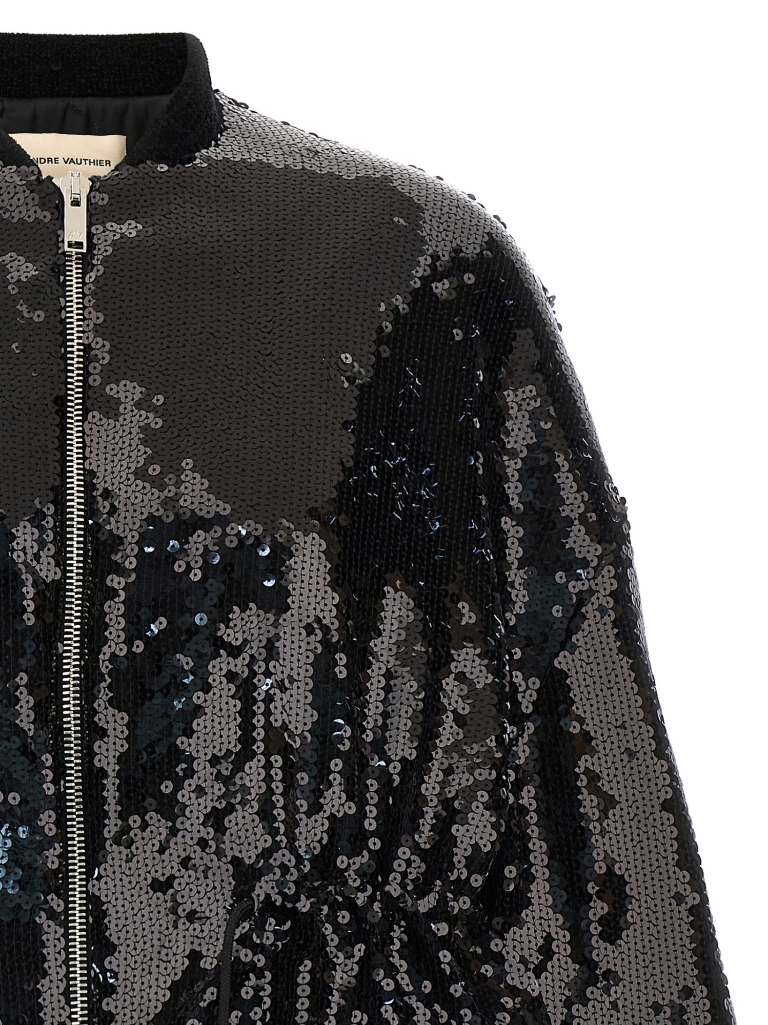 Alexandre Vauthier Black Sequin Bomber Jacket In Black