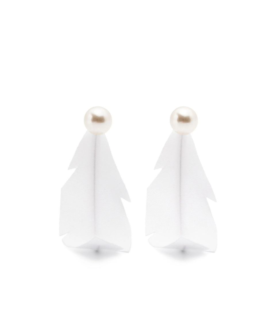 Marni Fabric-feather Earrings