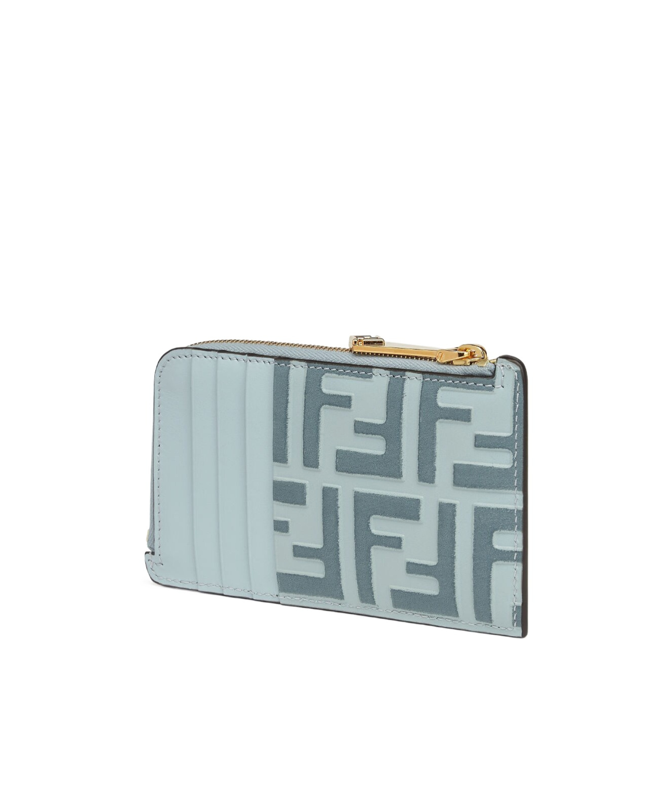 Fendi Ff Diamond Card Holder In Green
