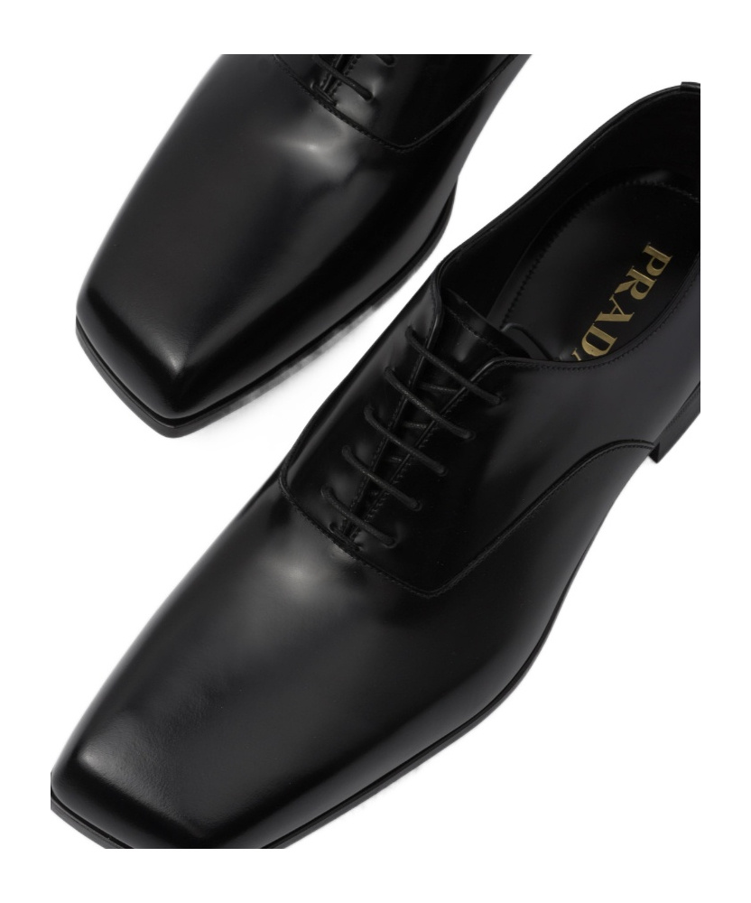 Prada Lacing Business Dress Shoes In Black