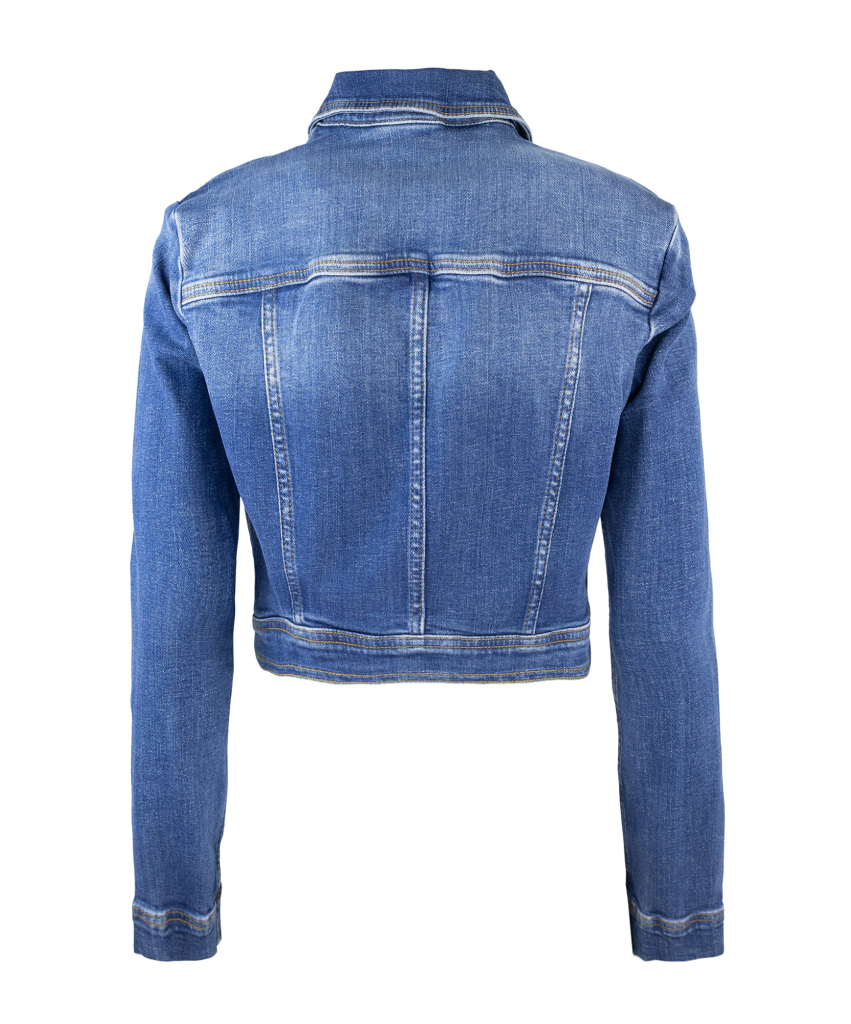 Shop Liu •jo Long-sleeved Denim Coat In Blue