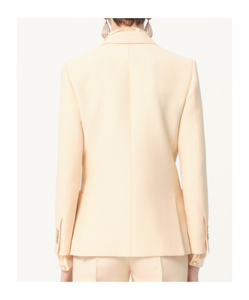 Valentino Single-breasted Long-sleeved Blazer In Nude
