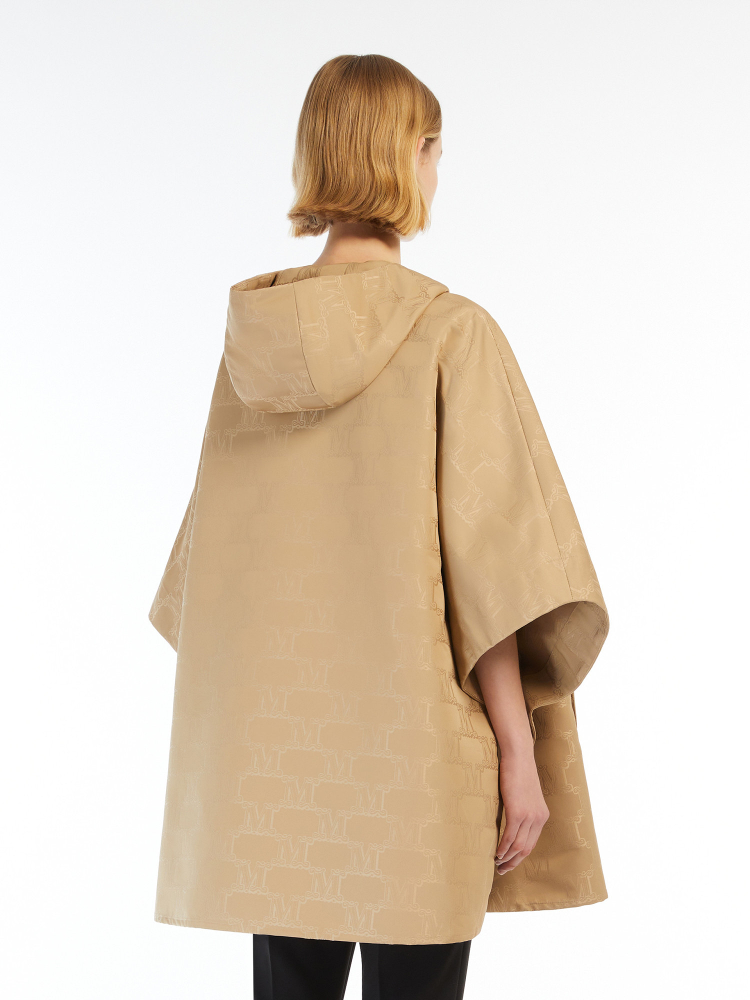 Max Mara Waterproof Jacquard Cloak In Nude