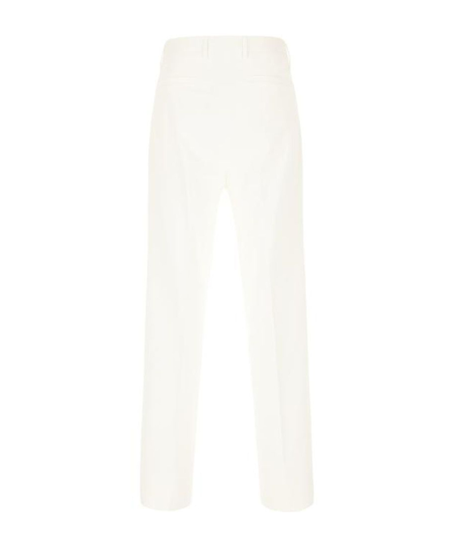 Shop Zegna Cotton Straight Trousers In White