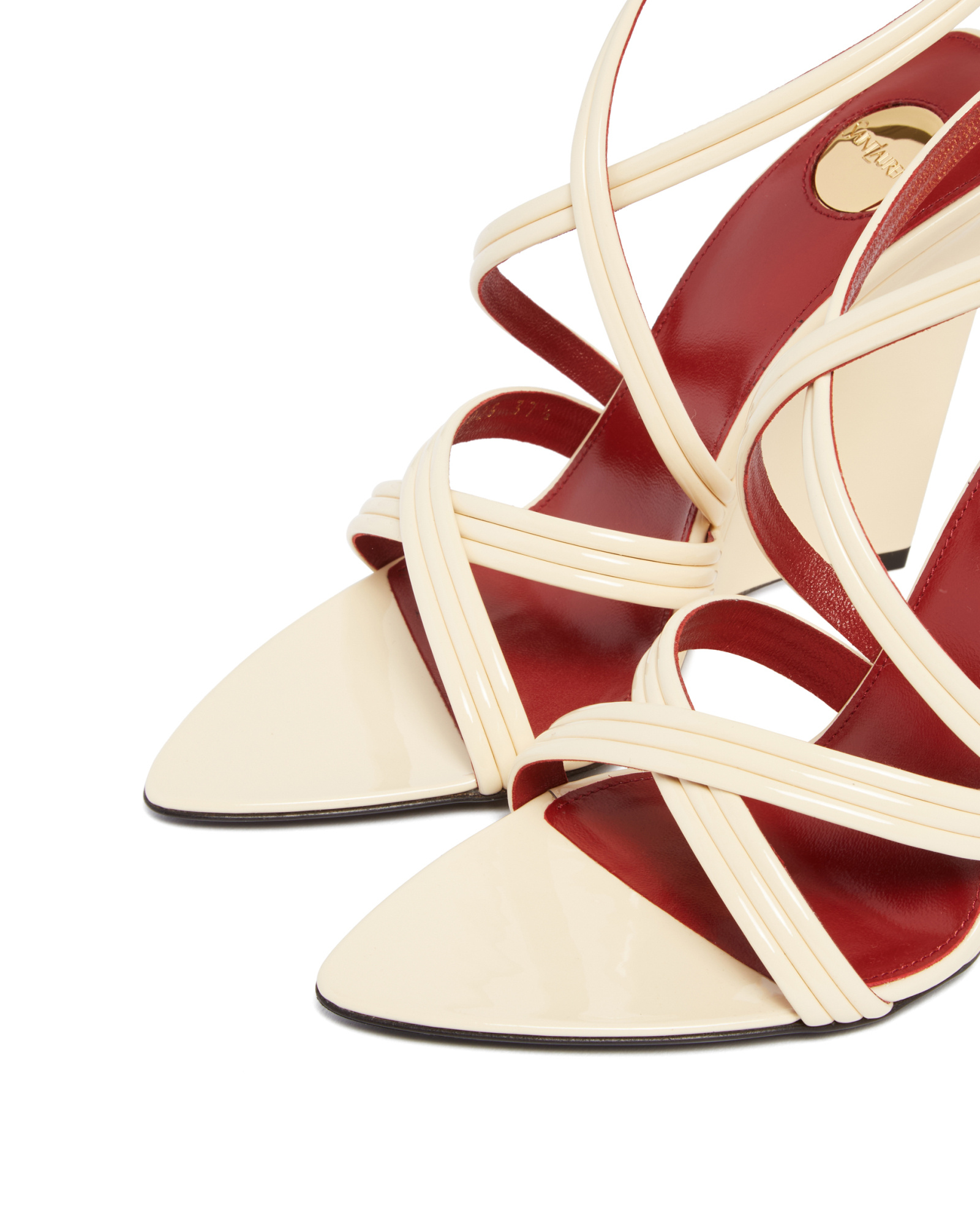 Saint Laurent Pointed High-heeled Sandals In White