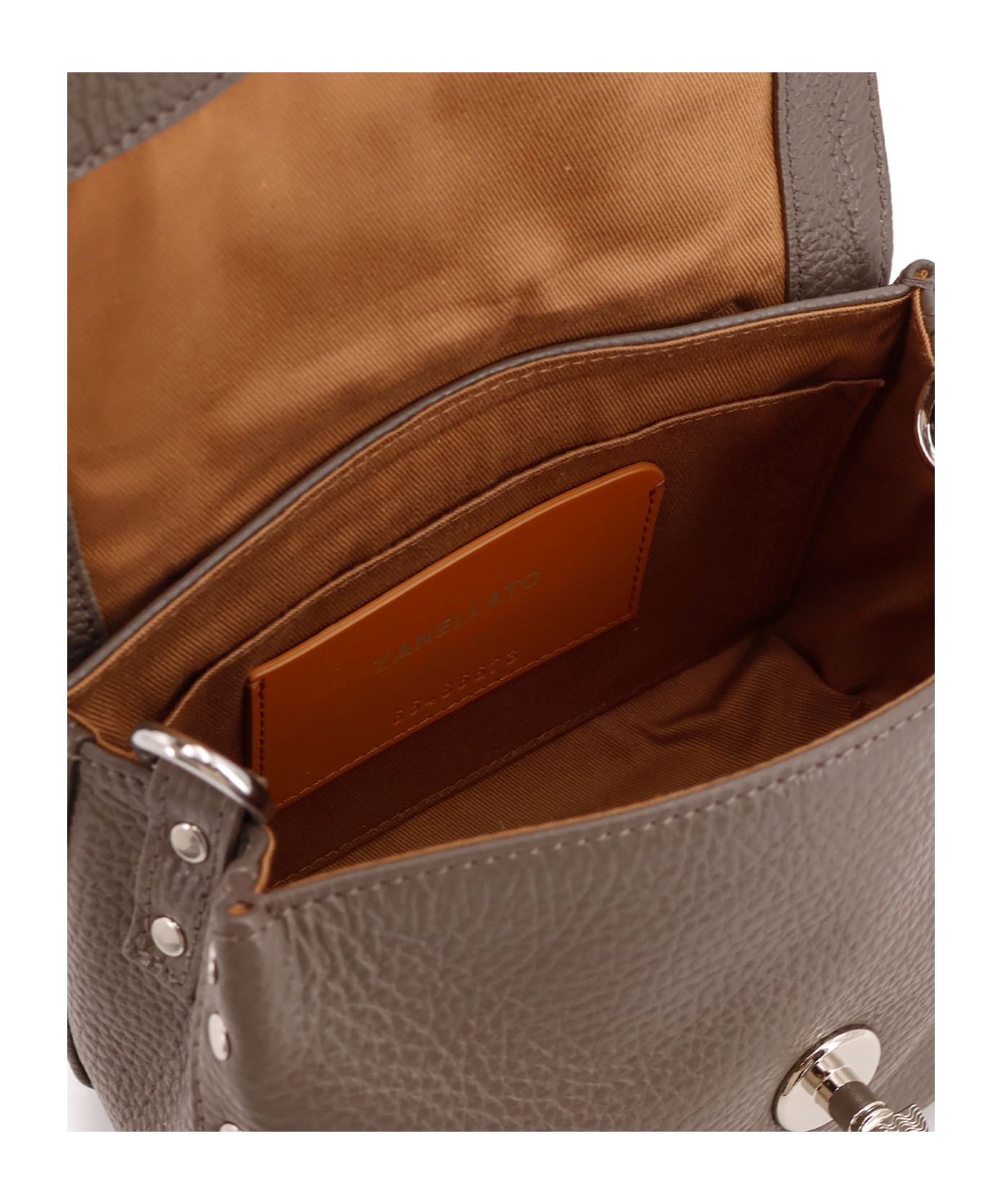 Zanellato Logo Flap Shoulder Bag In Brown