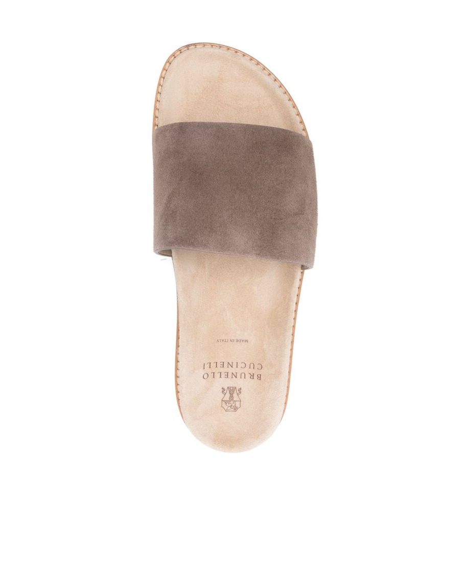 Brunello Cucinelli Suede Leather Sandals In Multicolor