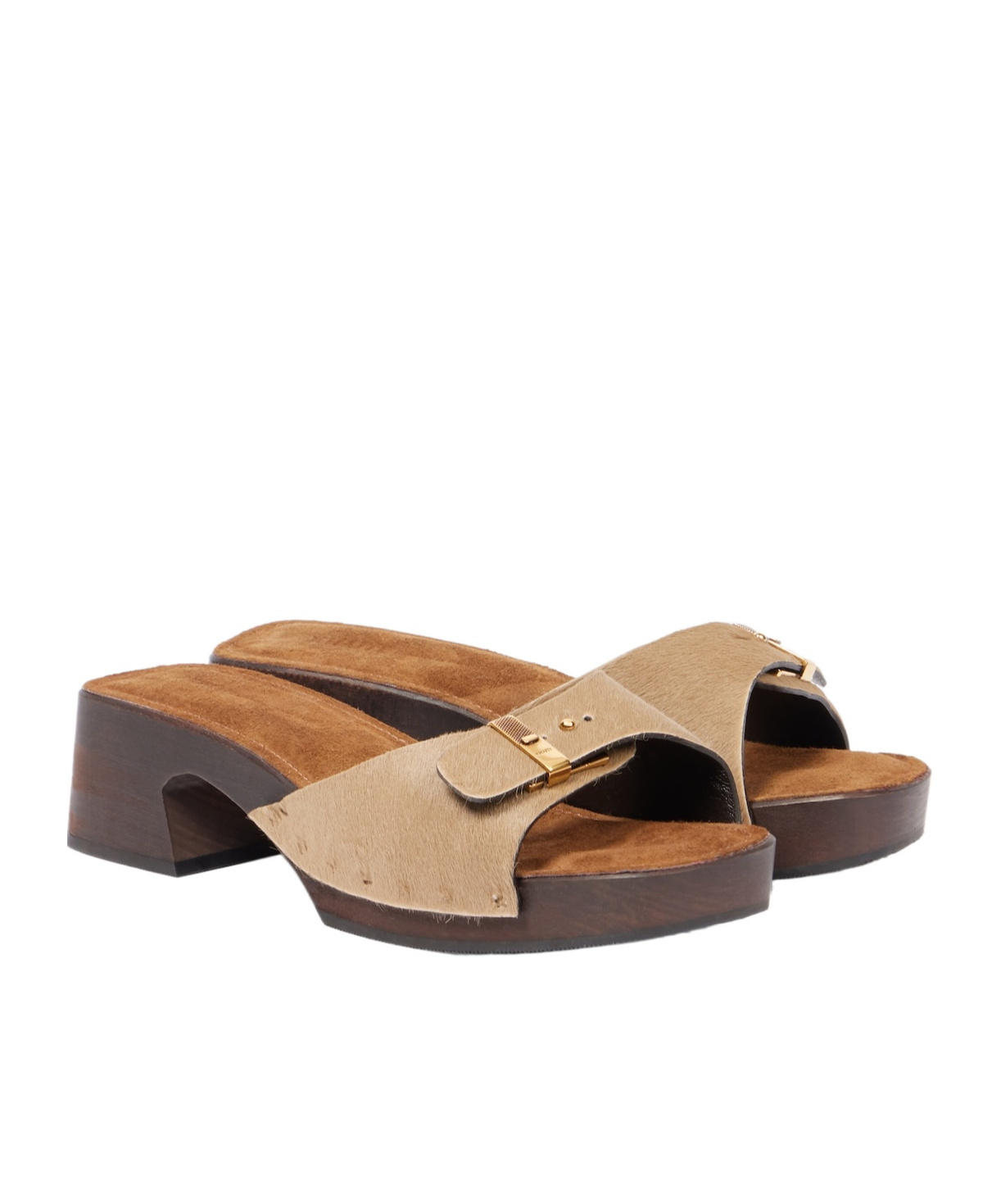Khaite Britt 25 Calf Hair Clogs In Neutral