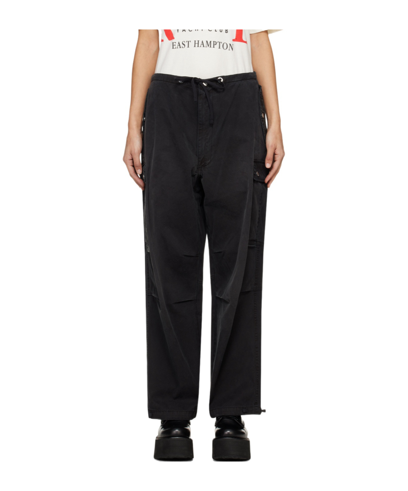 Rhude Ssense Exclusive Black Parachute Trousers In Black