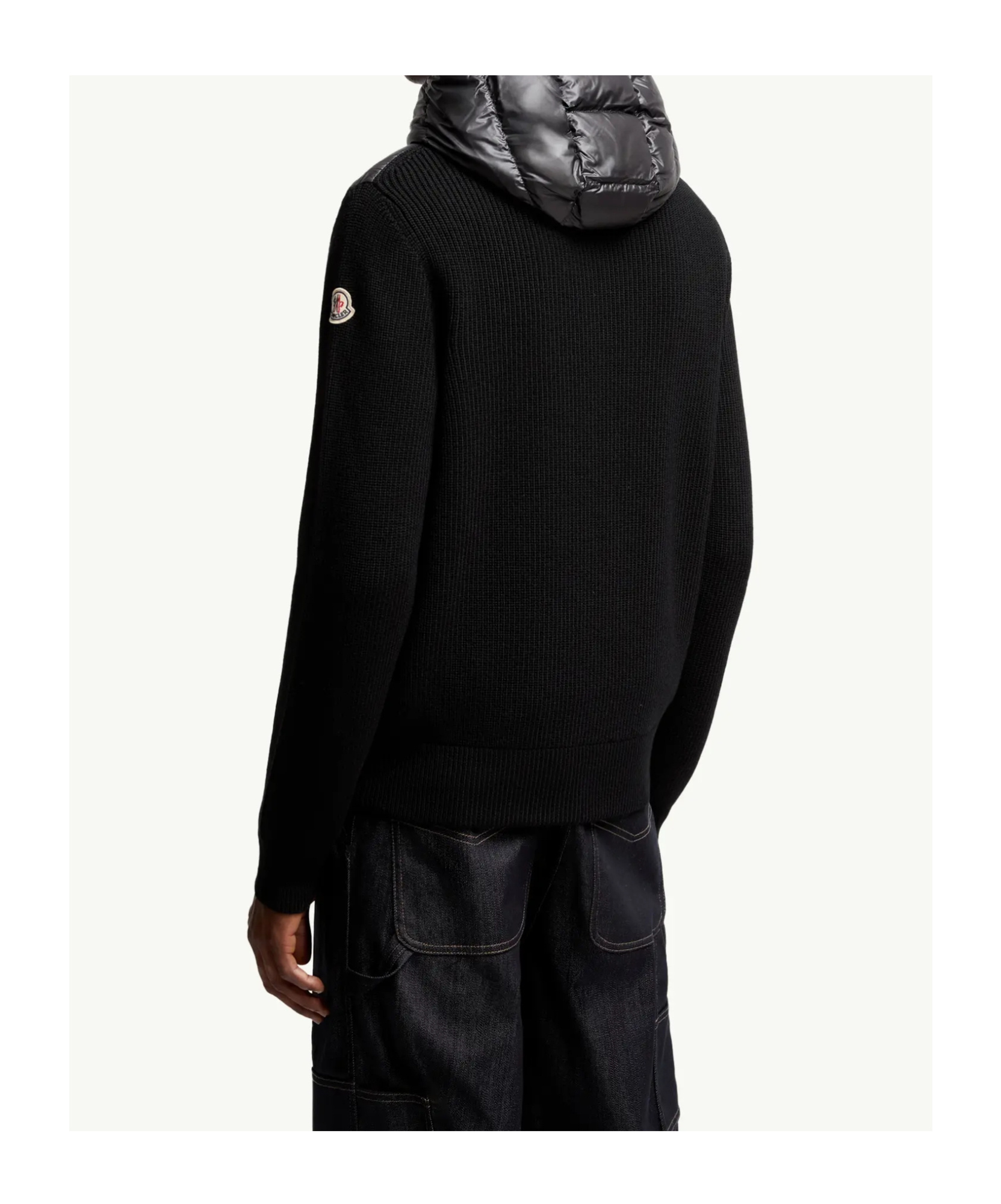 Moncler Padded Wool Zip-up Hoodie Clothing In Blue