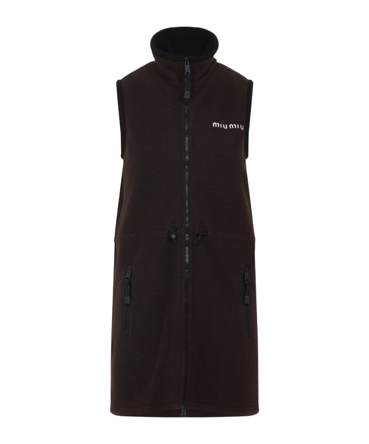 Miu Miu Sleeveless Dress In Brown