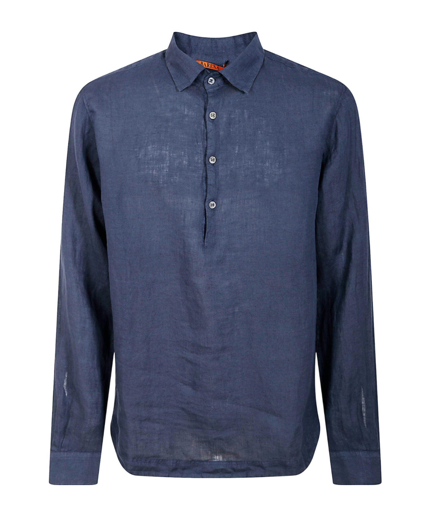 Barena Venezia Blue Linen Shirt With Tailored Cuffs In Blue