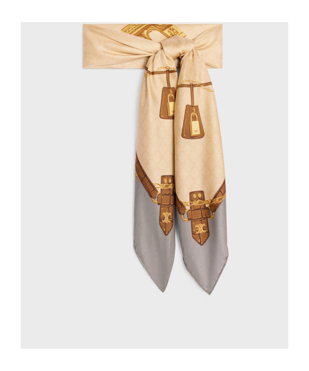 CELINE SQUARE IN CROCODILE SILK TWILL