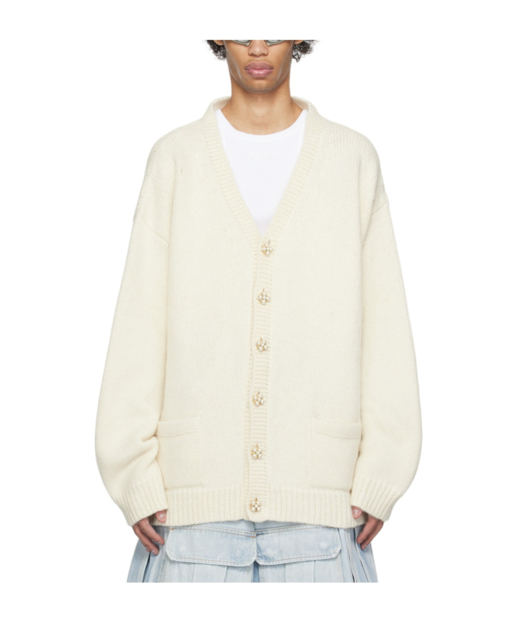 Vetements Cardigan Sweater In White