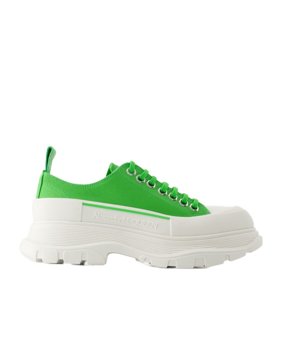 Alexander Mcqueen Sneakers Tread Aus Weissem Und Silberfarbenem Leder