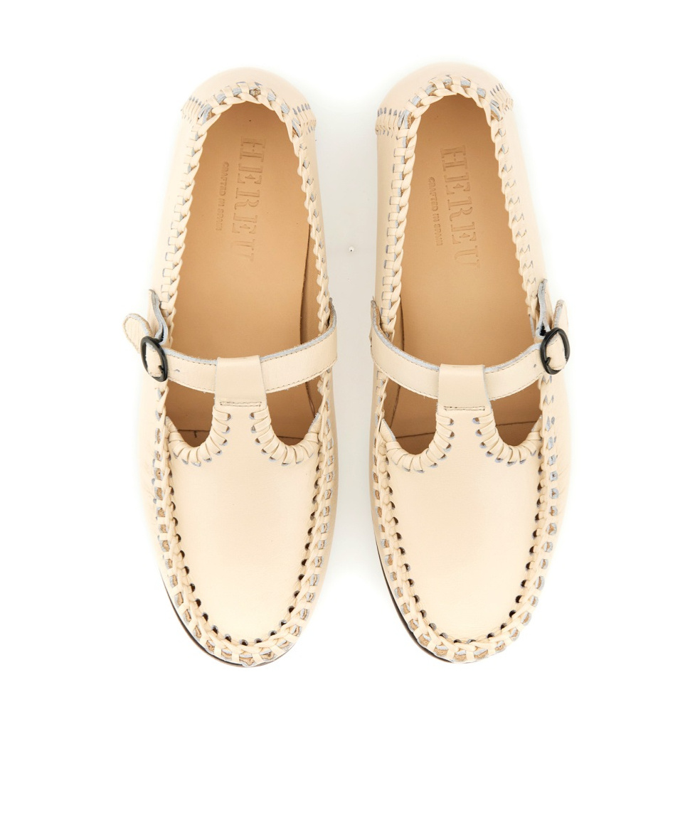Hereu Buckle Detail Loafers In Neutral