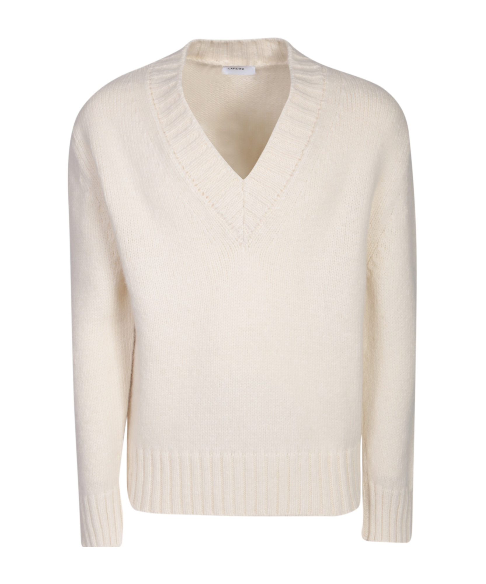 Lardini V-neck Knit Sweater In White