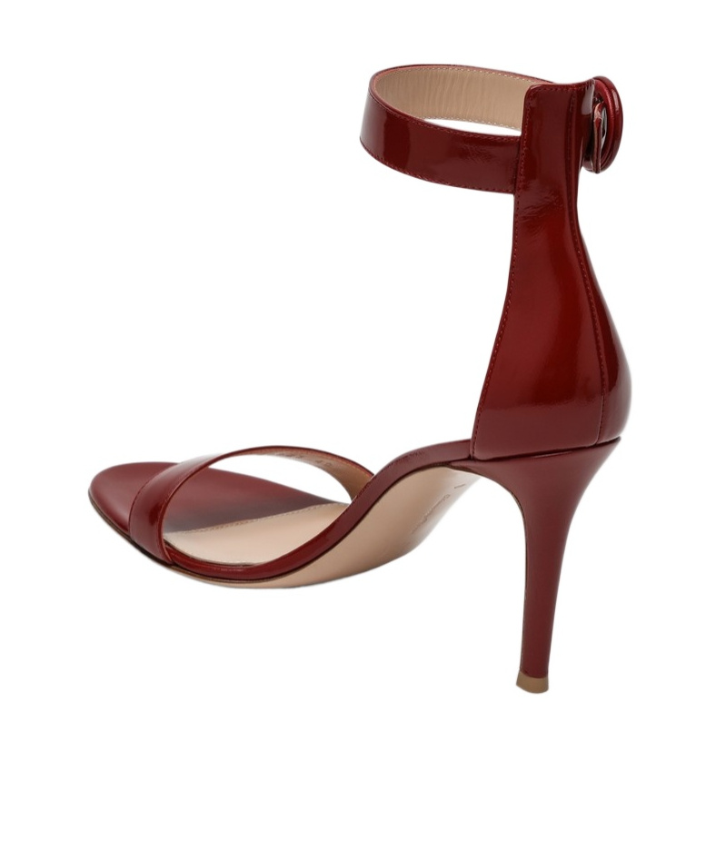 Gianvito Rossi Round-headed High-heeled Sandals In Red