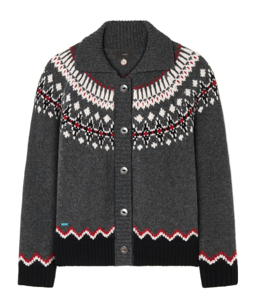 Alanui Sweet Winter Cardigan Mit Fair-isle-muster In Gray
