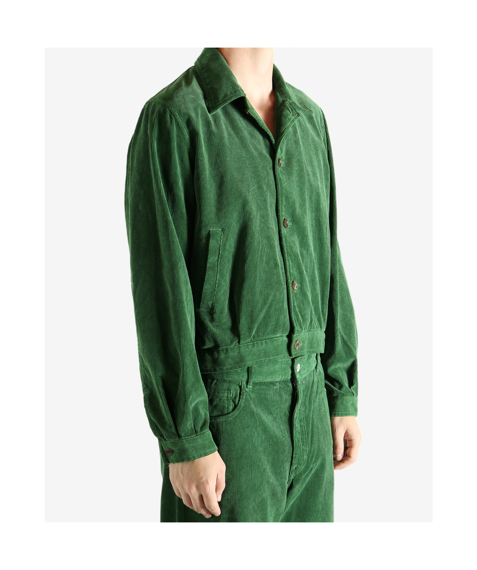 Auralee Finx Corduroy Jacket In Green