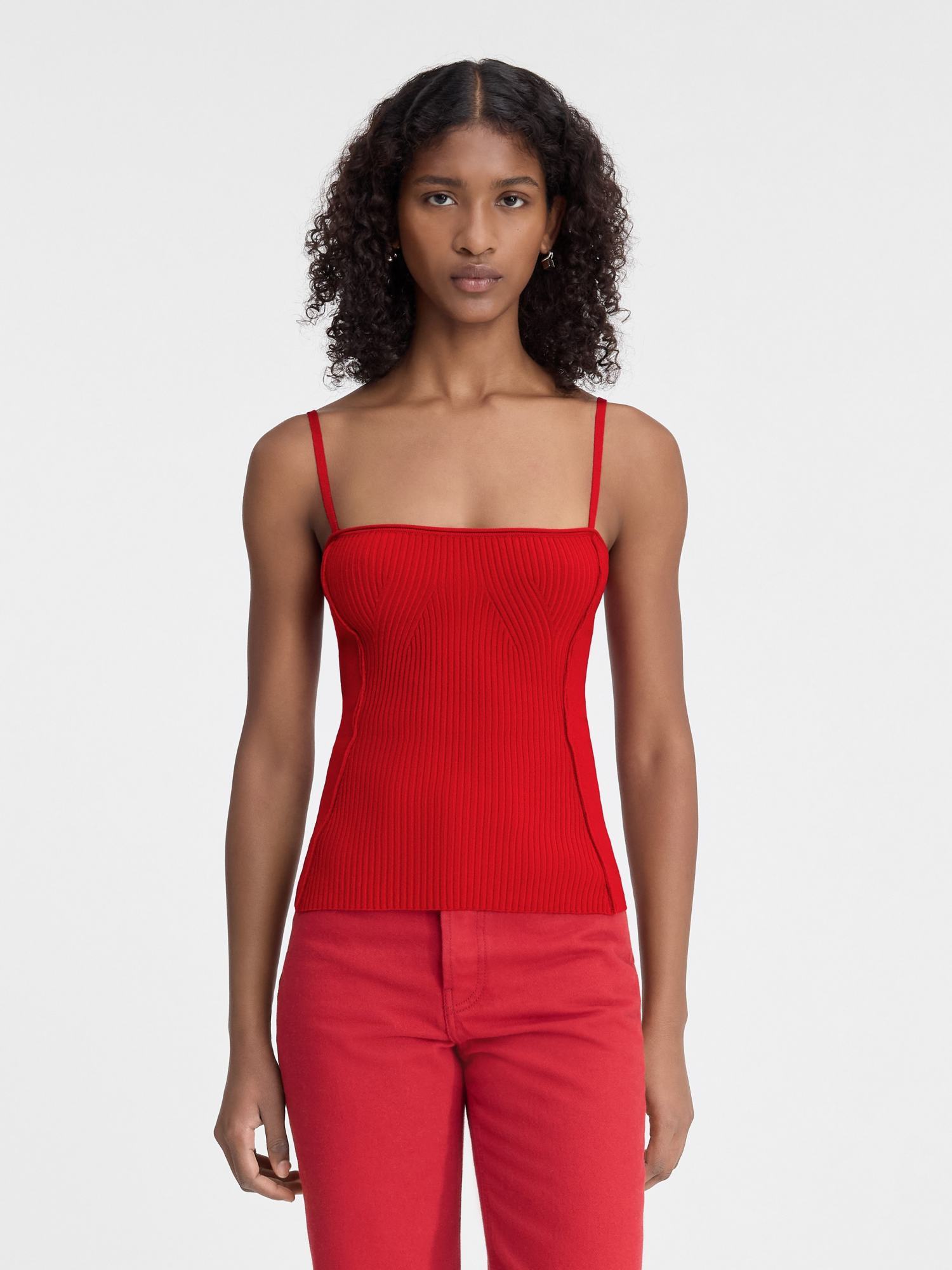 Jacquemus Thin Shoulder Strap Vest In Red