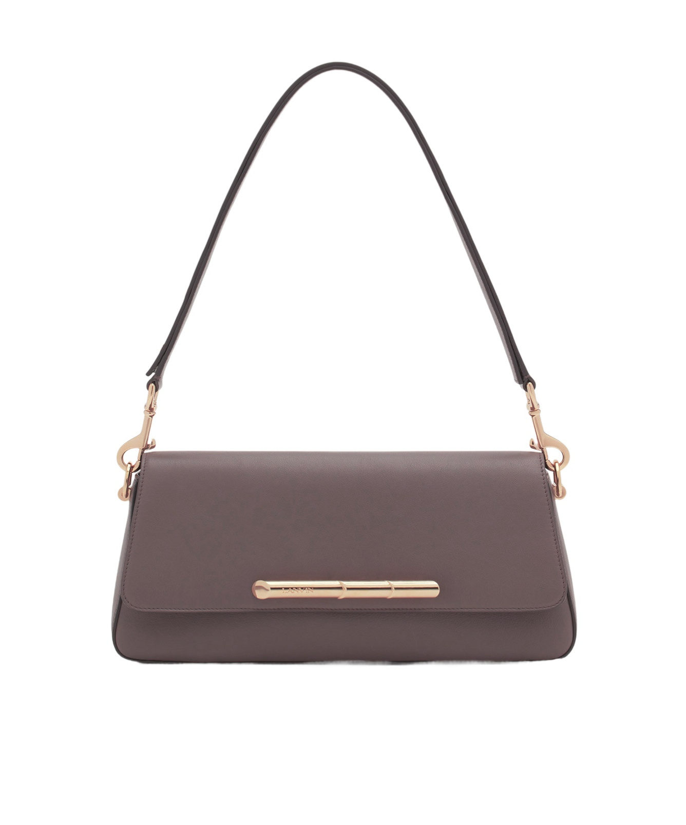 Shop Lanvin Sequence Logo Engraved Shoulder Bag In Black