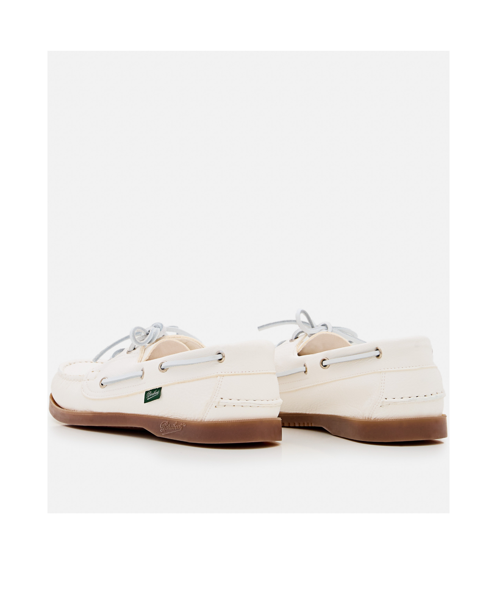 Paraboot Barth White Leather Loafers With Durable Rubber Sole In White
